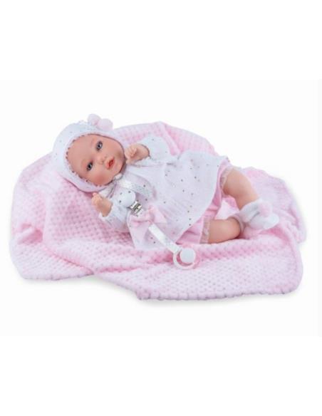 Lalka bobas 40cm Petite płacze z kocykie