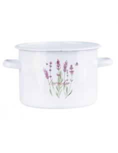 Garnek emalia 18cm 3L Lawenda