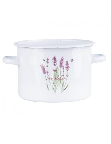 Garnek emalia 18cm 3L Lawenda