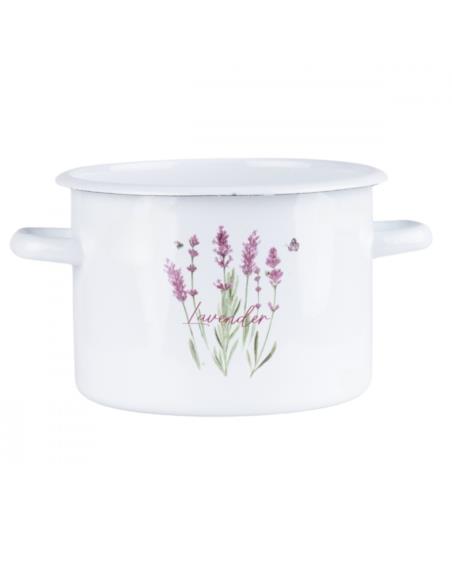 Garnek emalia 18cm 3L Lawenda