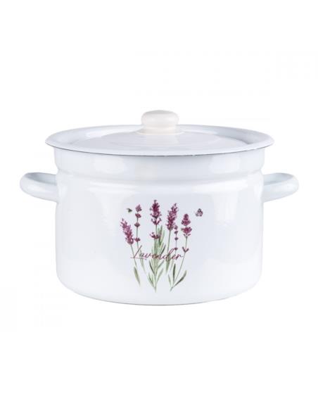 Garnek emalia 28cm 9L z/p Lawenda
