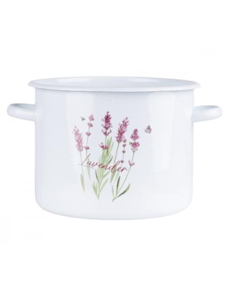 Garnek emalia 22cm 5,5L Lawenda