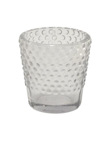 Świecznik szklany 5,5x6cm Bubbles