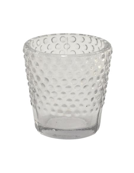 Świecznik szklany 5,5x6cm Bubbles