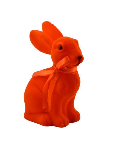 Figurka Zając flokowany 20cm pomarańczowy
