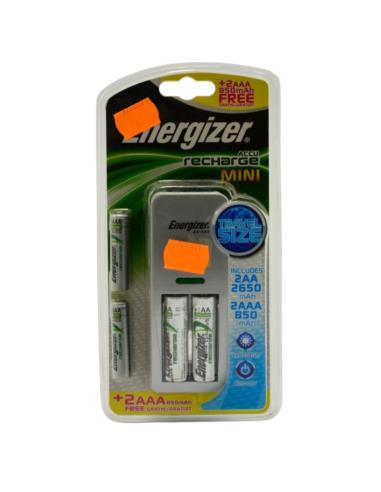 Ładowarka Energizer Mini + 2x R6/AA 2650 mAh + 2x R03/AAA