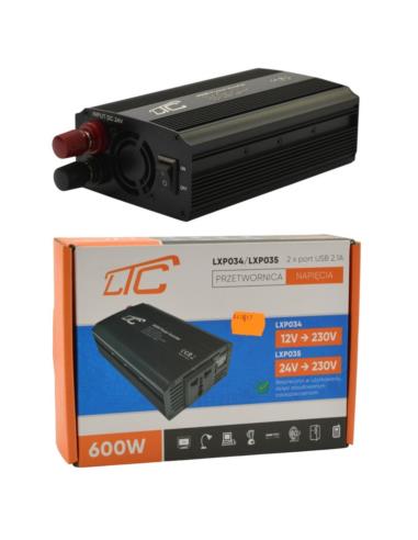 Przetwornica 24V/230V 600W LTC LXP035 2xUSB 2.1A