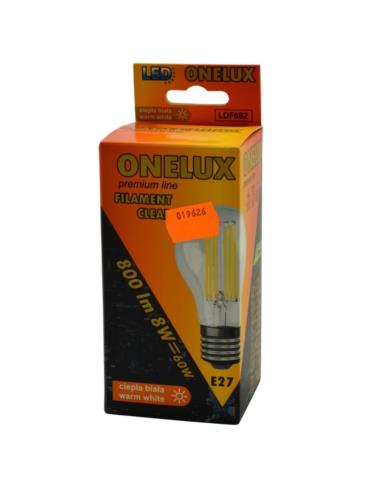 Żarówka Onelux E27 8W 800lm A60 filament clear