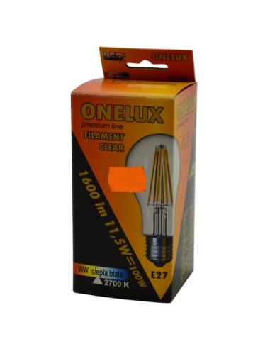 Żarówka Onelux E27 11,5W 1600lm A67 filament clear