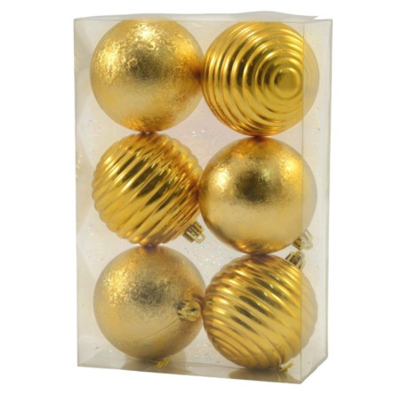 Bombki 6szt 8cm 7276 mix czerwone srebne złote