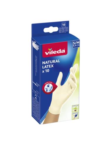 Rękawice Vileda Natural Latex 10 sztuk S/M 179705