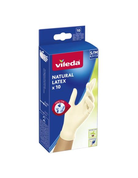 Rękawice Vileda Natural Latex 10 sztuk S/M 179705