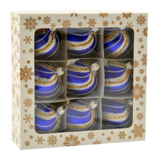 Bombki szklane 8szt 60mm dekorowane mix