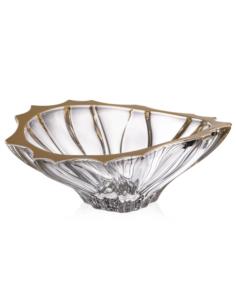 Salaterka kryształ Bohemia Plantica Gold Rim 33cm