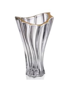 Wazon kryształ Bohemia Plantica Gold Rim 32cm