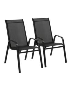 Krzesła ogrodowe 2szt. czarne 54x70x92cm 1625
