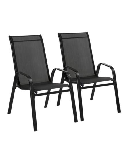 Krzesła ogrodowe 2szt. czarne 54x70x92cm 1625