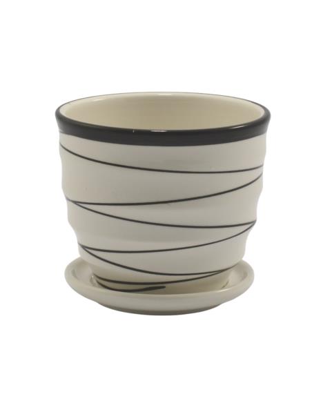Doniczka ceramiczna z podstawką 11x10,5cm MRY5916