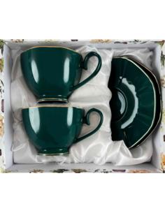 Filiżanki ze spodkami 2 sztuki 250ml Royal Green