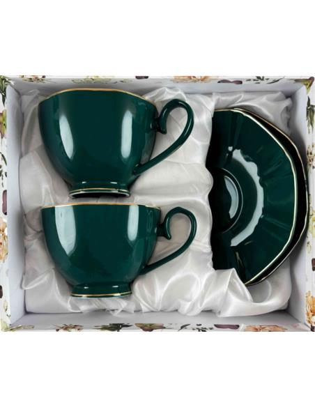Filiżanki ze spodkami 2 sztuki 250ml Royal Green