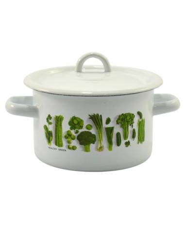 Garnek emalia 16cm 2L z/p Warzywa