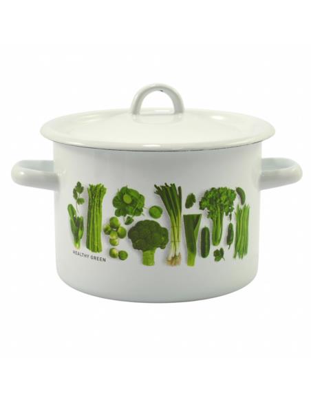 Garnek emalia 18cm 3L z/p Warzywa