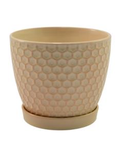 Doniczka-osłonka ceramiczna z podstawką 17cm ASC23240