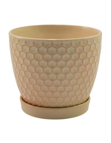 Doniczka-osłonka ceramiczna z podstawką 17cm ASC23240