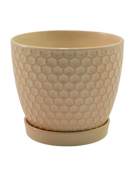 Doniczka-osłonka ceramiczna z podstawką 17cm ASC23240