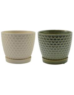 Doniczka-osłonka ceramiczna z podstawką 17cm ASC23240 2