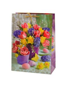 Torebka ozdobna wielkanocna 22x31x11cm T-2L M mix