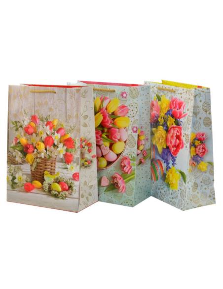 Torebka ozdobna wielkanocna 22x31x11cm T-2L M mix