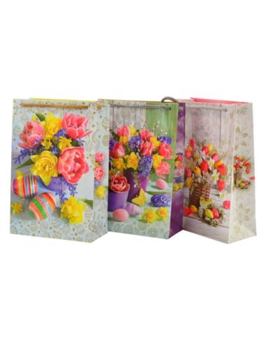 Torebka ozdobna wielkanocna 24x16x7,5cm T-4L mix