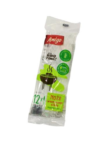 Noże jednorazowe plastikowe 12szt  Amigo 8945