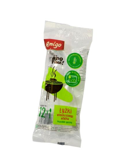 Łyżki jednorazowe plastikowe 12szt Amigo 8962