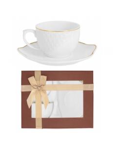Filiżanki ze spodkami 2 sztuki 190ml Oro Bianco BO-2691