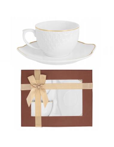 Filiżanki ze spodkami 2 sztuki 190ml Oro Bianco BO-2691