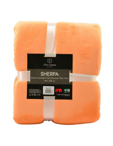 Koc 150x200cm Sherpa morelowy