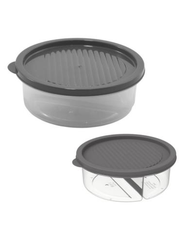 Pojemnik 2-komorowy 600ml plastikowy BG-688 mix