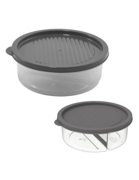 Pojemnik 2-komorowy 600ml plastikowy BG-688 mix