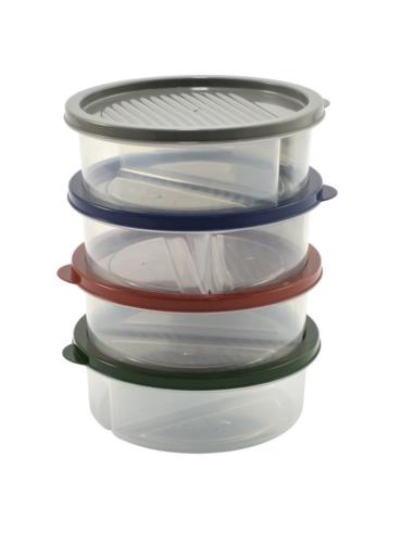 Pojemnik 2-komorowy 600ml plastikowy BG-688 mix