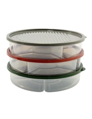 Pojemnik 5-komorowy 2L plastikowy BG-394 mix