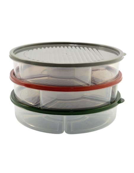 Pojemnik 5-komorowy 2L plastikowy BG-394 mix