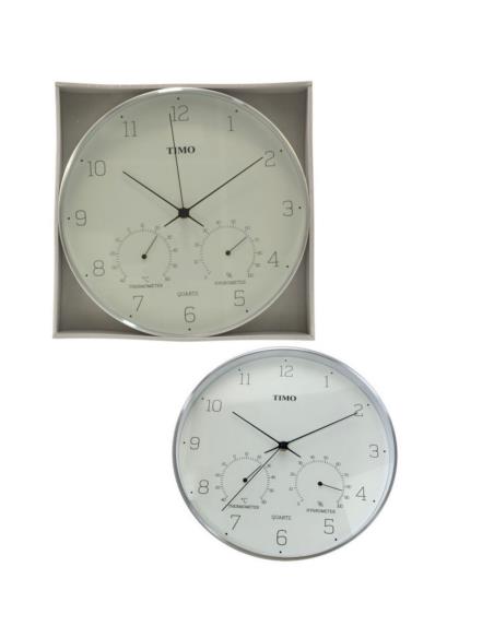 Zegar ścienny 31cm srebrny Timo B301