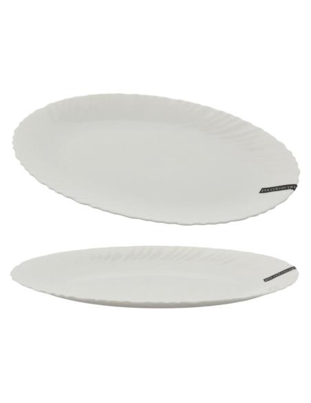 Półmisek owalny Eva 30cm biały szkło hartowane