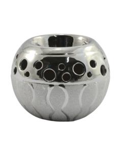 Świecznik ceramiczny 7cm srebrny WS13