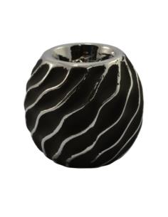 Świecznik ceramiczny 9,5cm czarny WB6