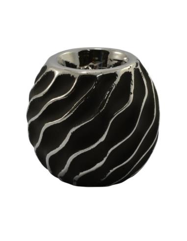 Świecznik ceramiczny 9,5cm czarny WB6