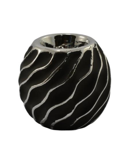 Świecznik ceramiczny 9,5cm czarny WB6