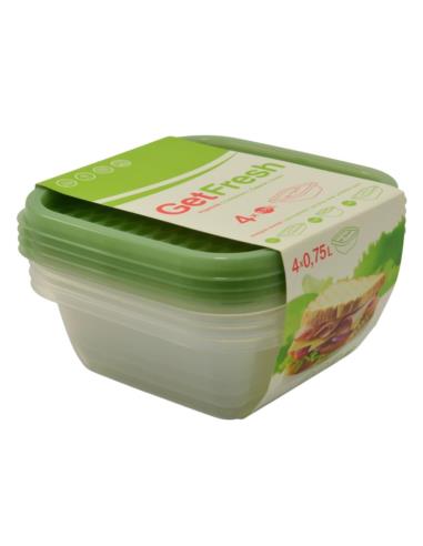 Pojemniki plastikowy do żywności 4x0,75L Fresh mix